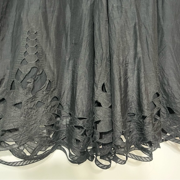 Tristan Elegant Black Skirt with Lace Detail - Picture 3 of 4